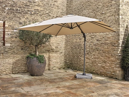 Truro 3.0m Square Side Post Parasol with Cover - Sand - image 1