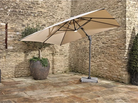 Truro 3.0m Square Side Post Parasol with Cover - Sand - image 2