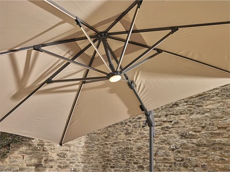 Truro 3.0m Square Side Post Parasol with Cover - Sand - image 3