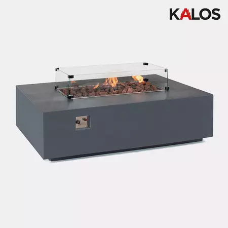 Kettler Universal Fire Pit Coffee Table 132X85cm with Glass surround & Regulator - image 3