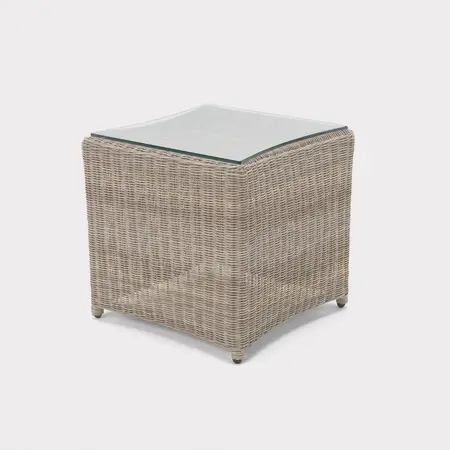 Wicker Side Square Table 45x45cm White Wash - image 1