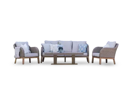 Wrottesley 5-Seat Lounge Set Adjustable Table - Natural - image 2