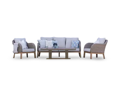Wrottesley 5-Seat Lounge Set Adjustable Table - Natural - image 2