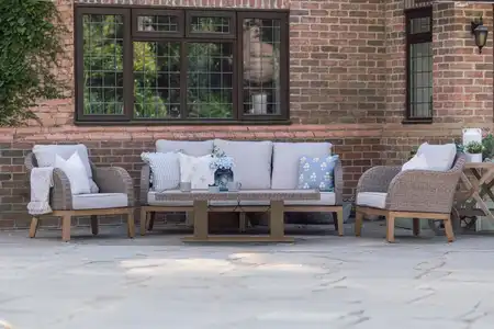 Wrottesley 5-Seat Lounge Set Adjustable Table - Natural - image 1