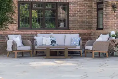 Wrottesley 5-Seat Lounge Set Adjustable Table - Natural - image 1